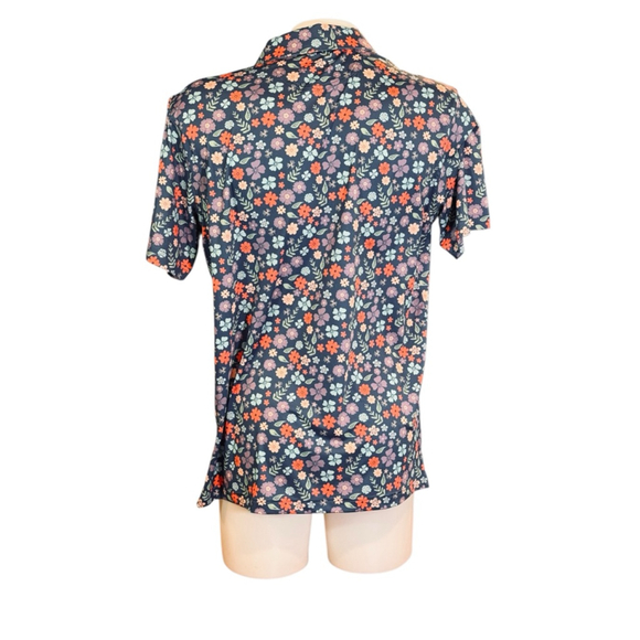 Men's Chubbies blue Multicolor Floral Performance Polo M d63 - Picture 2 of 3